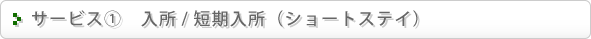 入所・短期入所（ショートステイ）